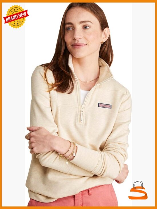 Sweaters - Relaxed Fit Quarter-Zip Pullover Sweatshirt with Kangaroo Pocket